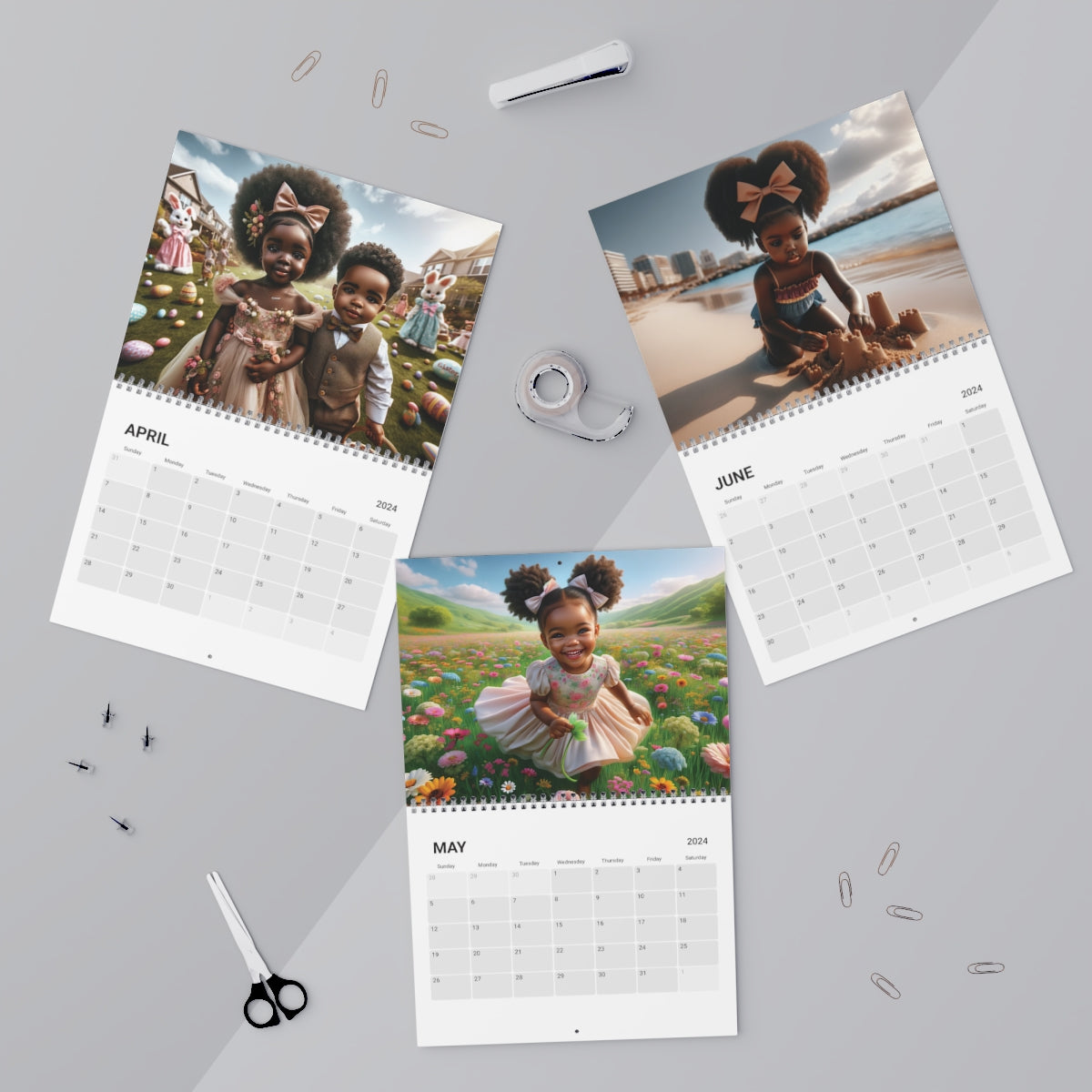 Kids Themed Monthly Calendar 2024