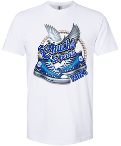 Chucks & Pearls Day shirts