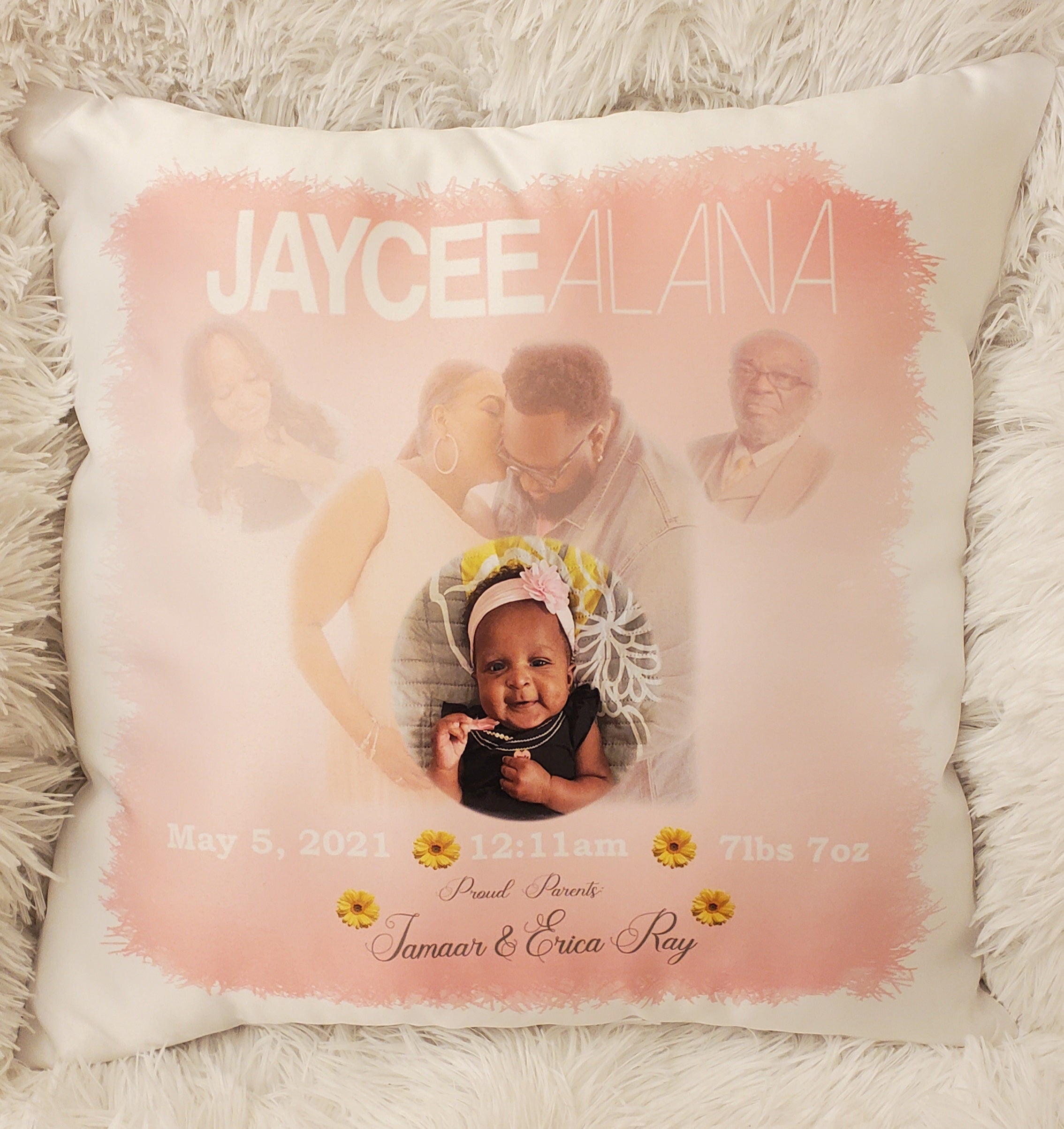 Custom Baby Announcement Pillows