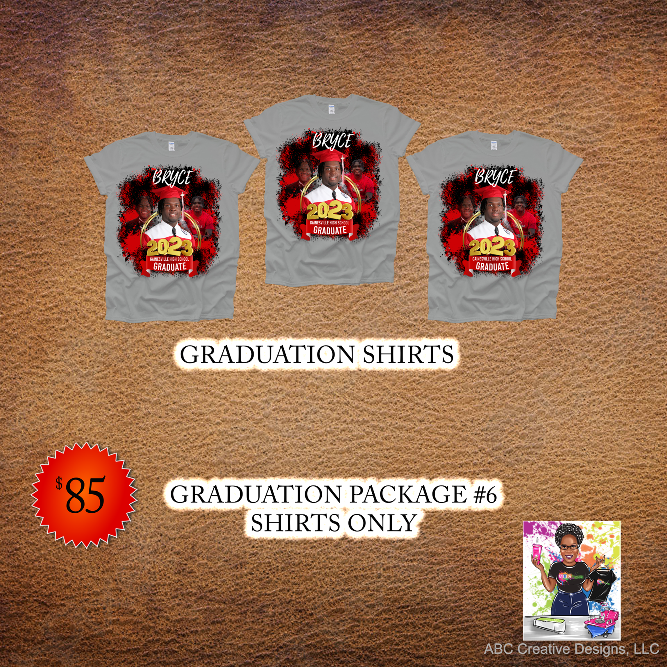 Custom Graduation Package #6 - Shirts ONLY