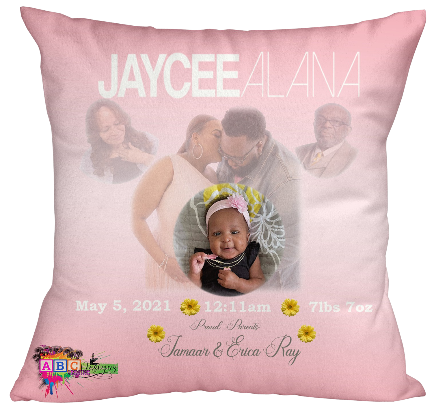 Custom Baby Announcement Pillows