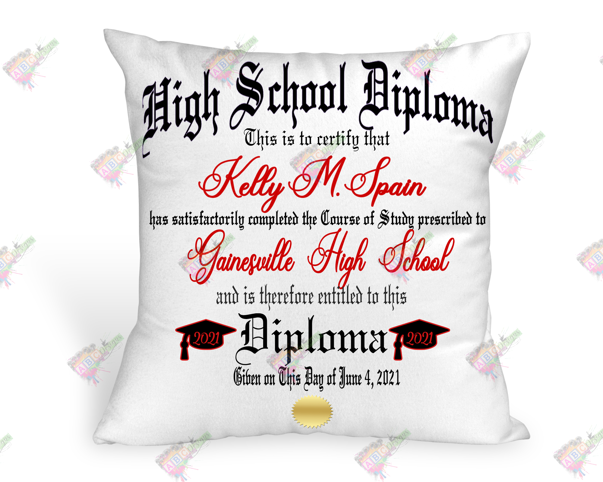 Graduation Diploma Pillow